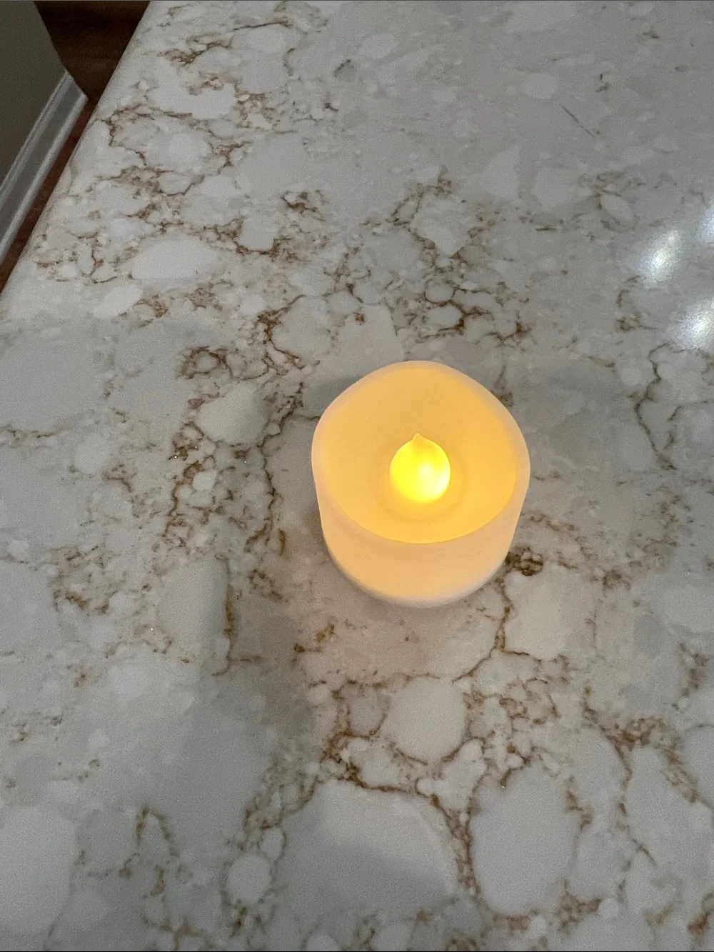 Textured Amber Glass Candle Holder - Decorative Accent